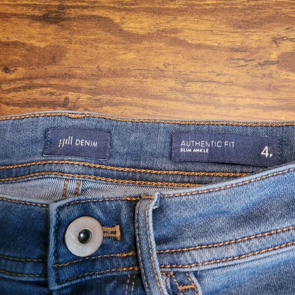 J Jill Jeans Womens 4 P Authentic Fit Slim Ankle Low Rise Medium Light Stretch - Picture 3 of 10